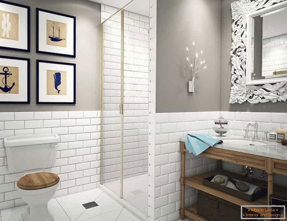 Fürdőszoba és WC modern klasszikus stílusban