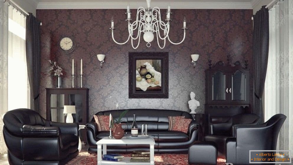 Kényelmes szoba modern klasszikus stílusban