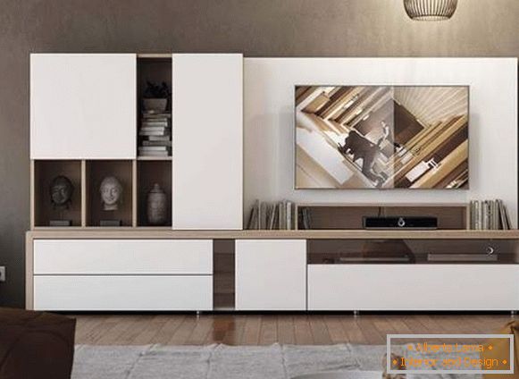 fehér fal a nappaliban modern stílusban, 8. kép