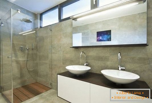 Fürdőszoba bútorok Hi-Tech stílusban