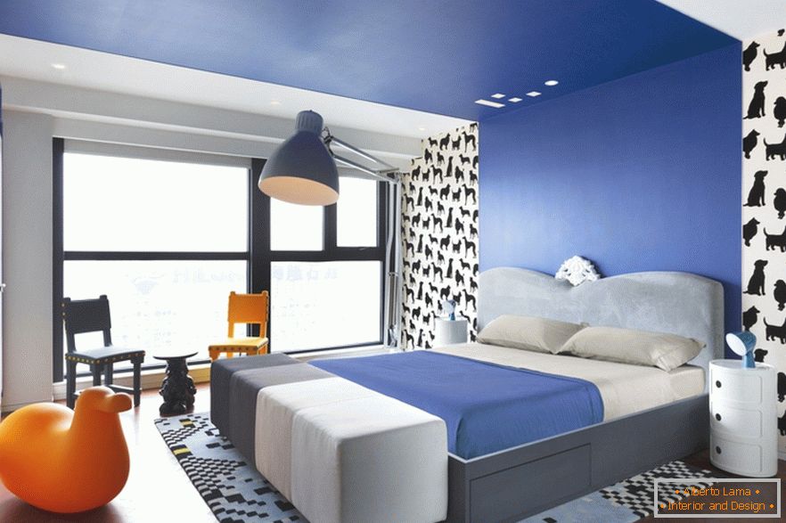 Kék hálószoba stílusos stúdió apartman Pekingben