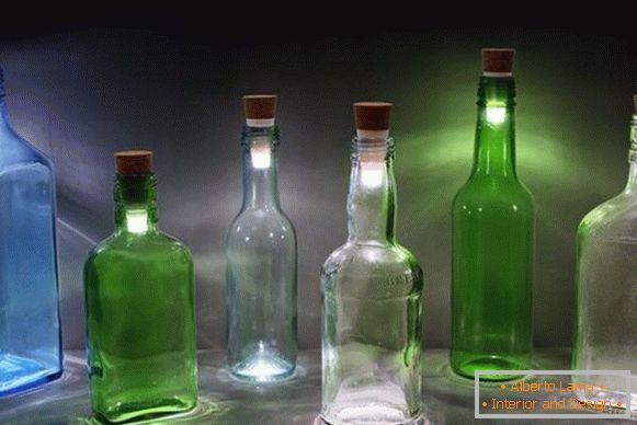 Lámpák palackból saját kezű fotóval