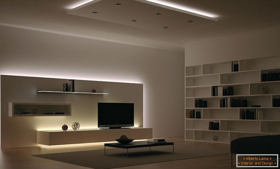 LED háttérvilágítás a belső térben