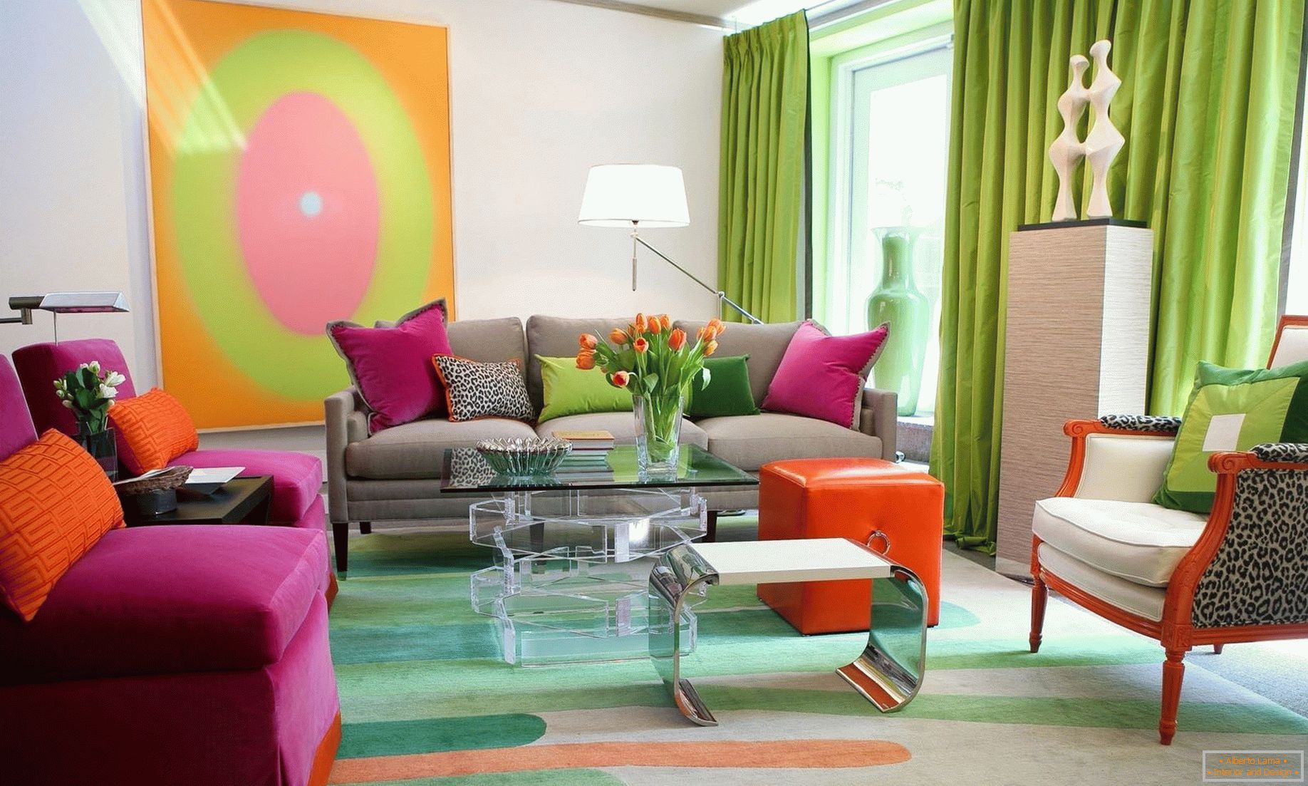 Világos színek a nappali dekorációban
