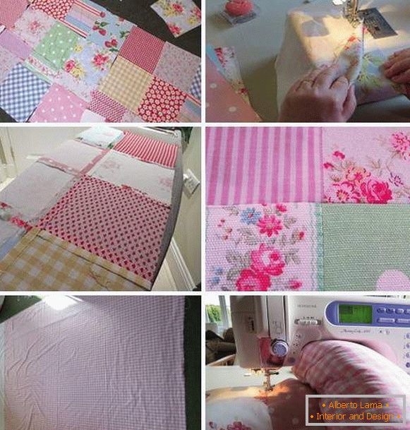 Hogyan varrni a patchwork ágytakarót saját kezével - lépésről lépésre fotó
