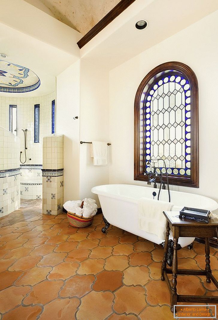 Saltillo-csempe-in-the-fürdőszoba-hoz-meleget-to-the-modern-mediterrán környezetben