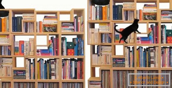 Könyvespolc, amelyet a macskája szeretni fog