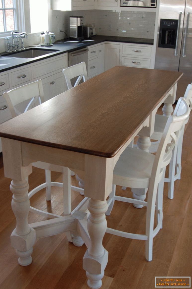 hosszú keskeny-konyha-sziget asztal