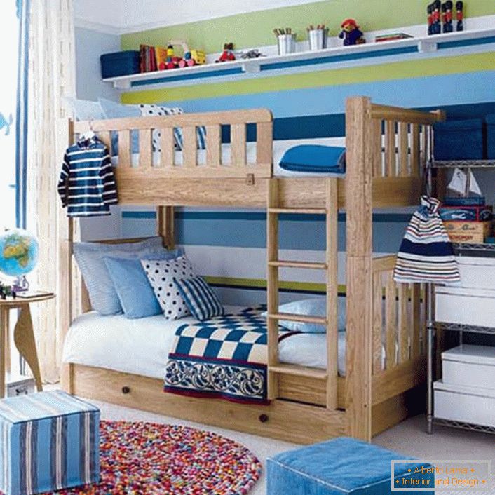 A kisgyermekek szobája skandináv stílusban díszített.