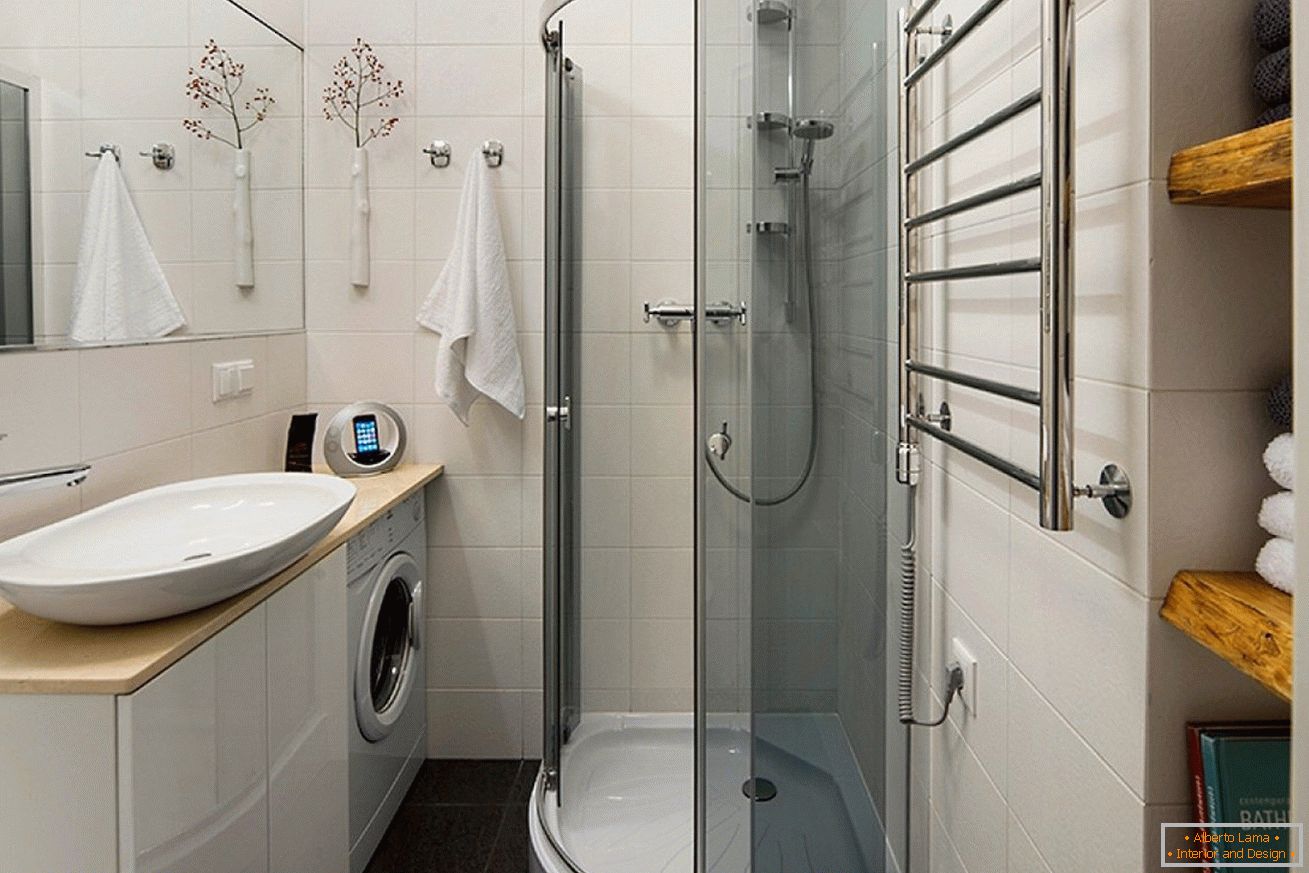 Fürdőszoba tervezés в однокомнатной квартире 33 кв м