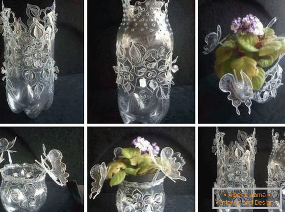 Dekoratív vázát egy műanyag palackból saját kezével