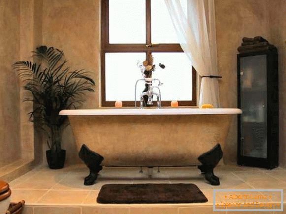 Venetian stukkó a fürdőszobában fotó