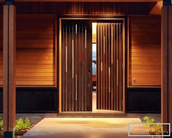 fából készült bejárati ajtók egy házhoz, fénykép 6