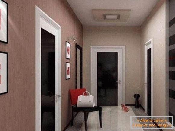 Kombinált falpapír egy folyosóhoz egy lakásfotóban 3