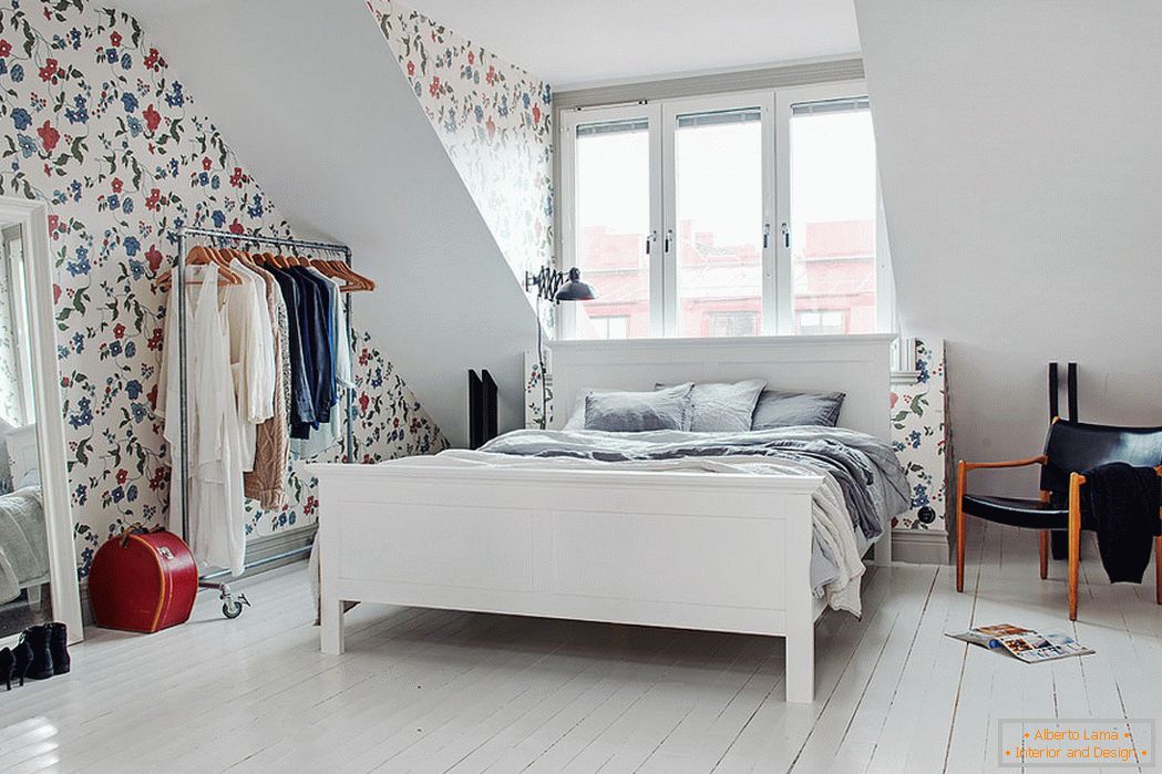 A hálószobában egy skandináv stílusban