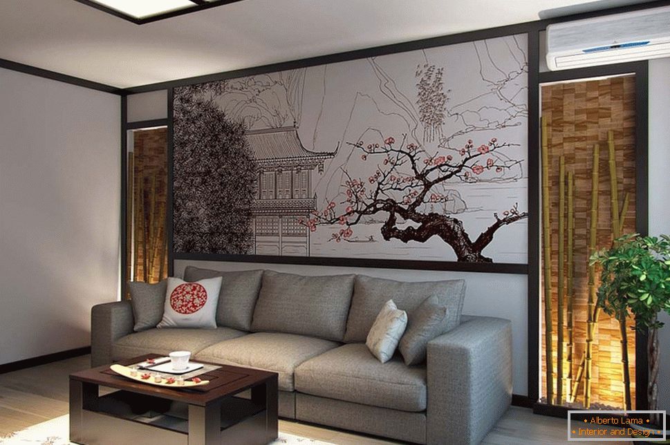 A sakura kép a falon