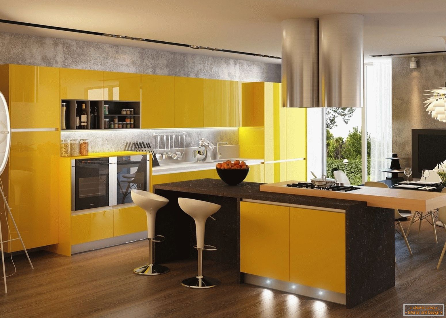 Belső sárga konyha