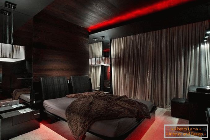 hálószoba design fekete és piros, 18. kép
