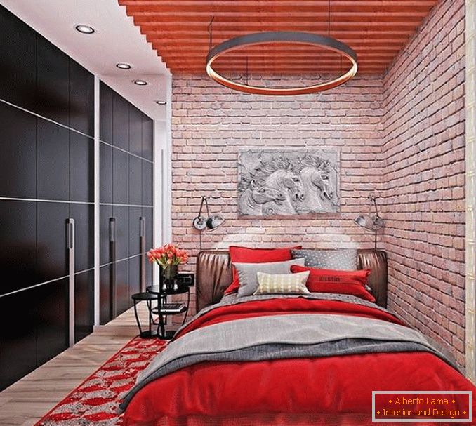 vörös hálószoba design, 8. kép