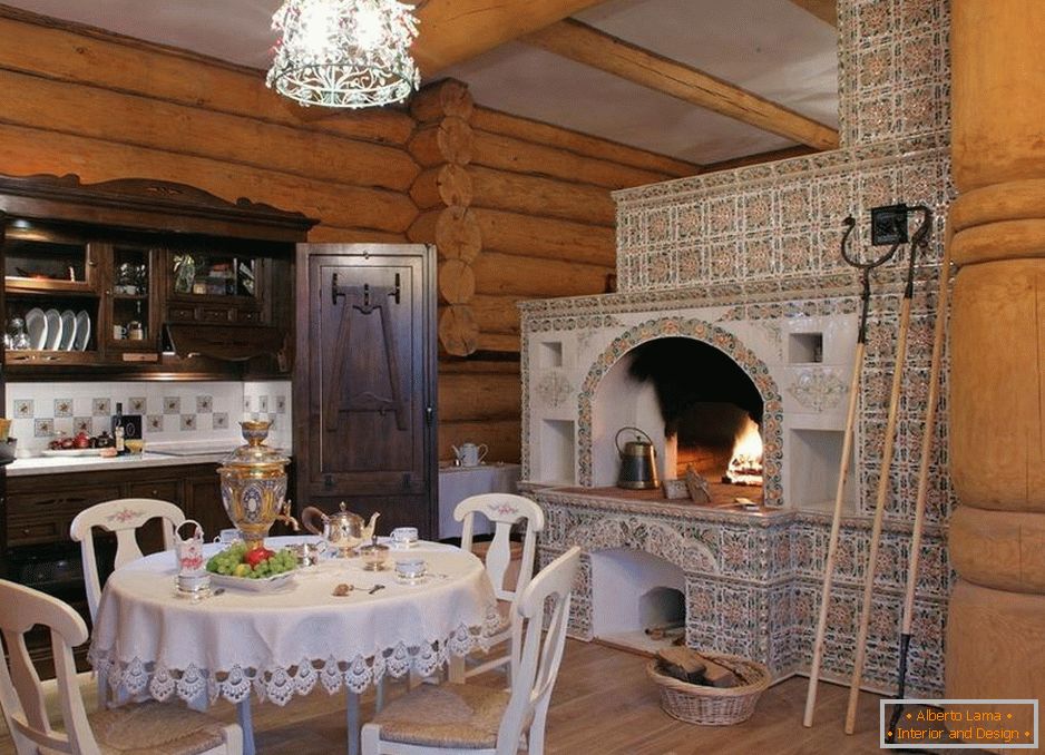 Orosz tűzhely egy magánház konyhájában