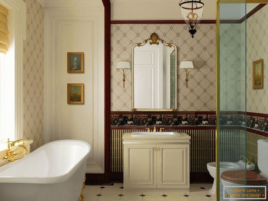 Fürdőszoba barokk stílusban