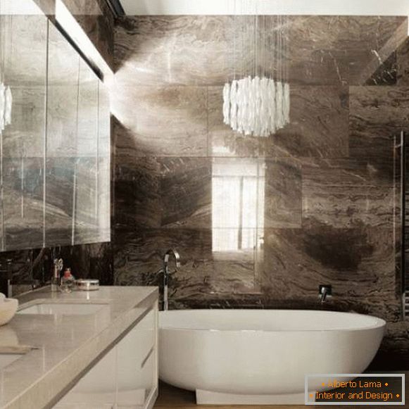 Fürdőszobai tervezés márvány burkolólapokkal