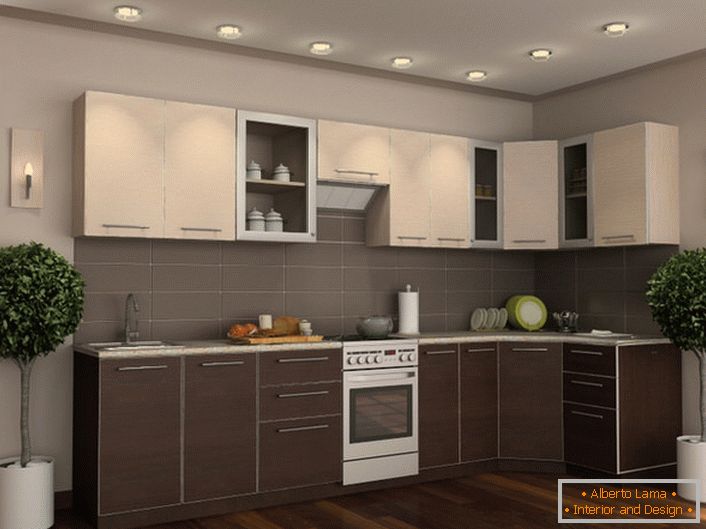 A wenge konyhai készlet a megfelelő választékkal díszített elemekkel kombinálva elegáns és stílusos szobákat kínál.