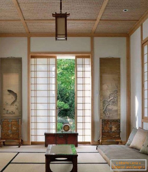 Egzotikus belsőépítészeti design a japán etnikai stílusban