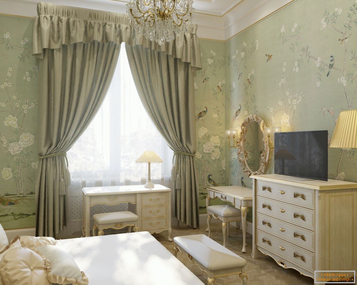 Hálószoba - klasszikus stílusú design