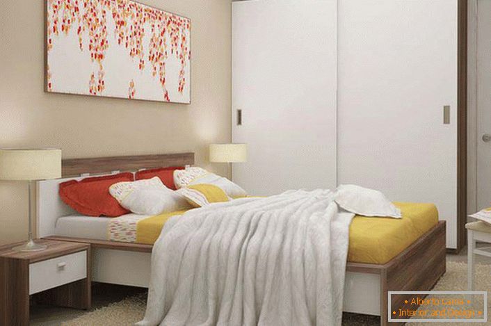 A lakoni és funkcionális moduláris bútorok a megfelelő választás egy kis hálószobának.