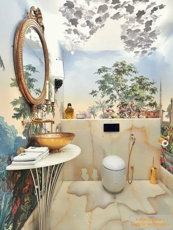 festett falak-in-the-fürdőszoba