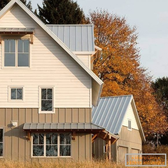 Milyen színű festeni egy homlokzat homlokzatát - egy kétemeletes ház fényképét