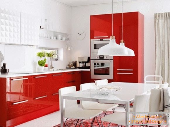 Piros fehér konyha fotó tervezése 13
