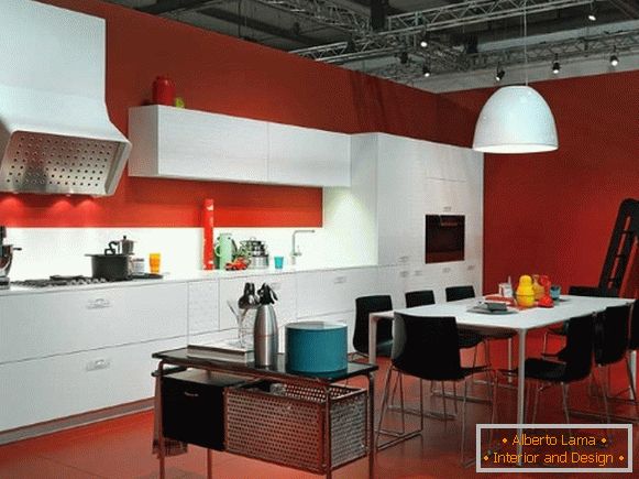 Vörös fehér konyha fotó tervezése 23