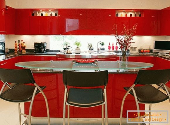 Vörös tónusú konyha 24. fotó