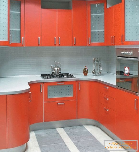 Piros szürke konyha fénykép 41