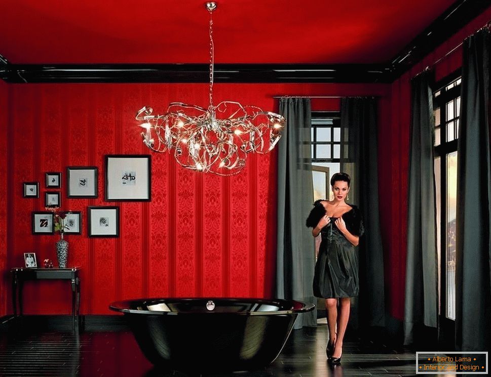 Fekete fürdő a vörös szobában
