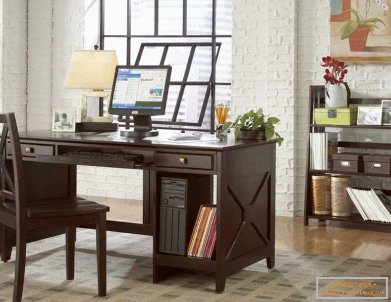 Elegáns-home-hivatal-a-fa-dark-desk-és székek 10-modern-home-hivatal-design-ötleteket