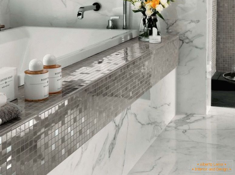 Mozaik a fürdőszobában - 100 kép ötletek, hogyan kell