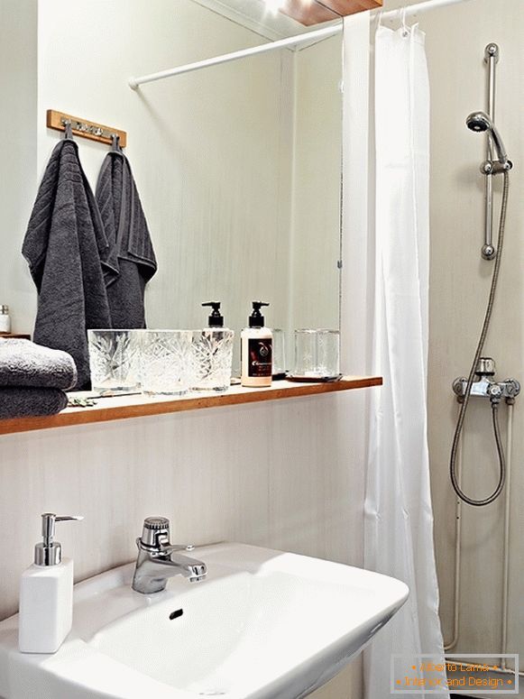Fürdőszobai belső tér skandináv stílusban