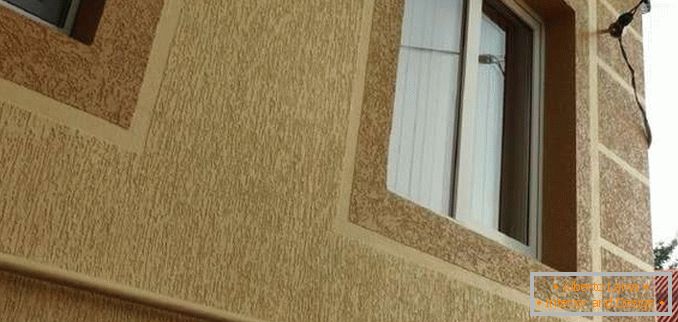 Gipszkarton bogár a ház homlokzatán, fénykép 1