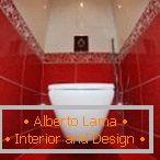 Vörös és fehér WC-design