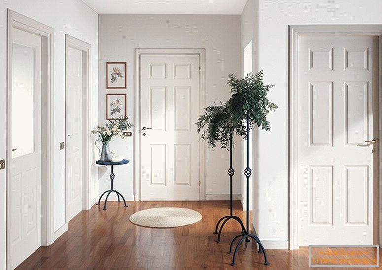 A könnyű ajtók, falak és padlók kombinációja a belső térben