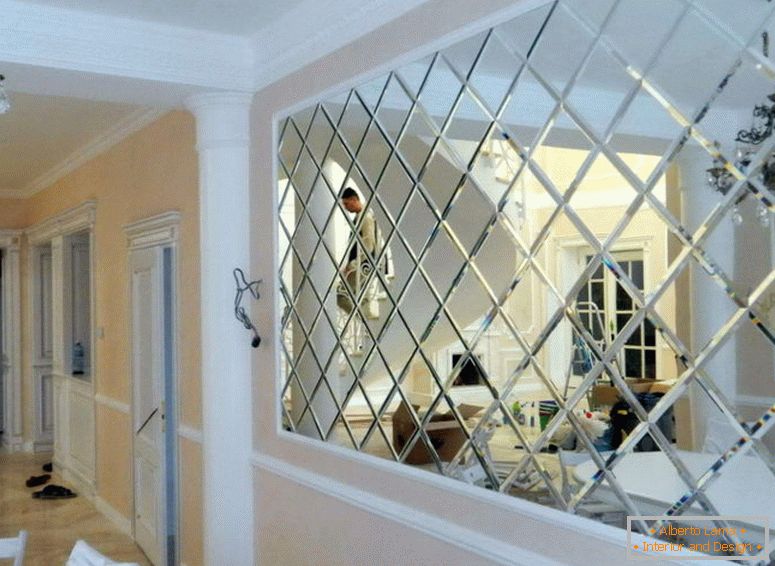 Tükör panel a falon - 55 fénykép az ötletek a belső