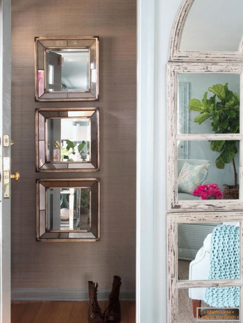 Tükör panel a falon - 55 fénykép az ötletek a belső