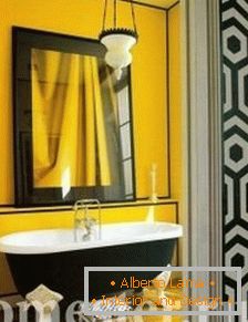 Sárga-fekete fürdőszoba